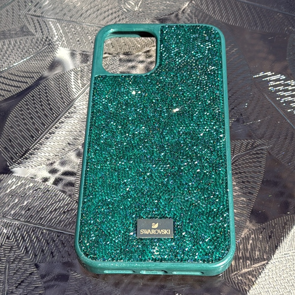 Swarovski Green Crystal Glam Rock Smartphone Case iPhone 12 Pro Max Phone Case - Picture 12 of 12